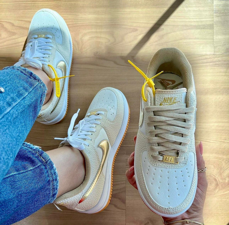 Tênis Nike Air Force - Bege+Branco