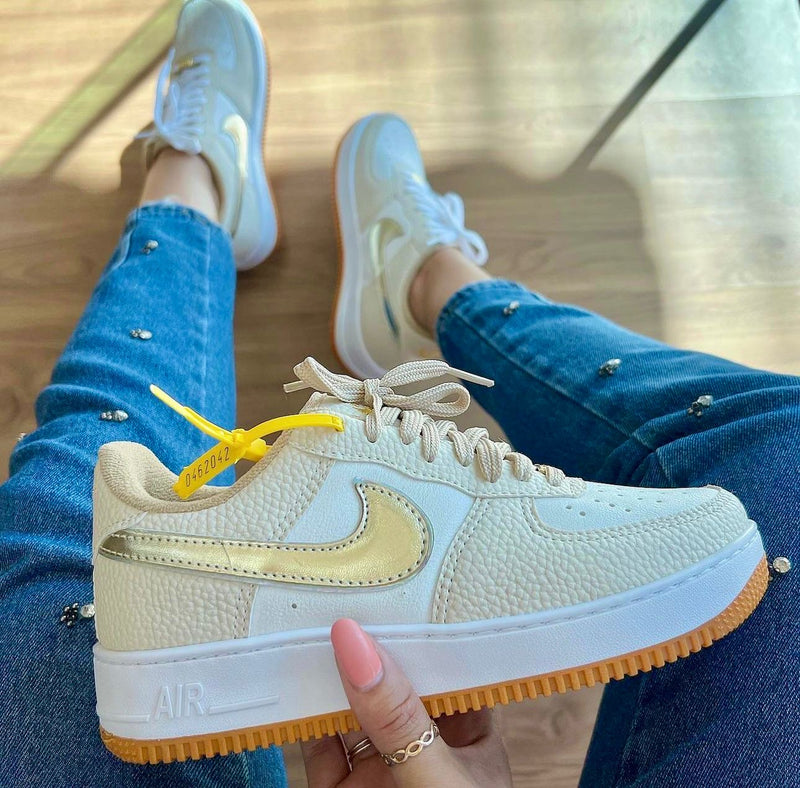 Tênis Nike Air Force - Bege+Branco
